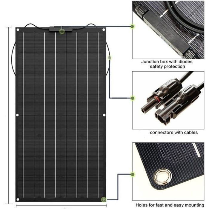Panneau solaire Flexible 300w 200w 100w ETFE PET, cellule PV photatique, chargeur de batterie 12V 24V 400w, Kit système [C242406]