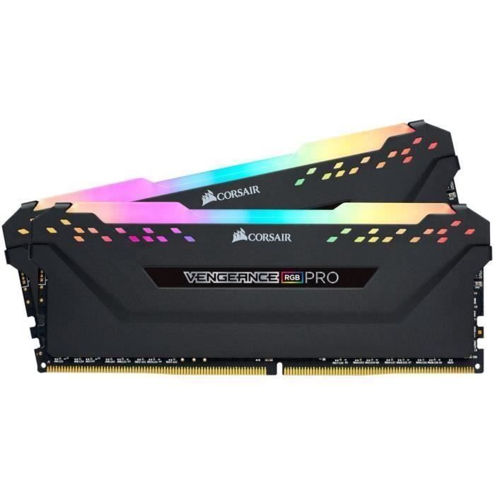 Achat Memoire PC CORSAIR Mémoire PC DDR4 - Vengeance RGB Pro 16 Go (2 x 8 Go) - 3000 MHz - CAS 15 - LED RGB (CMW16GX4M2C3000C15) pas cher