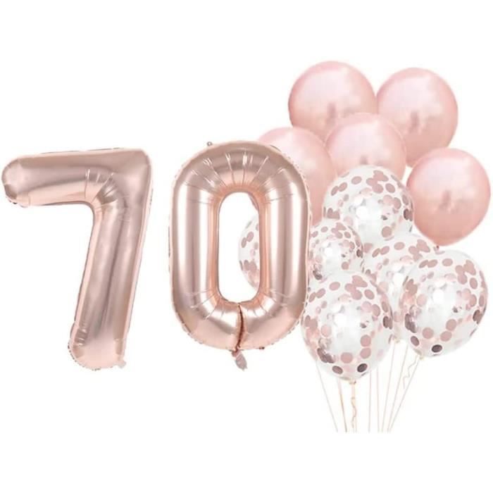 Ballon de baudruche rose 70 : decor anniversaire 70 ans chic