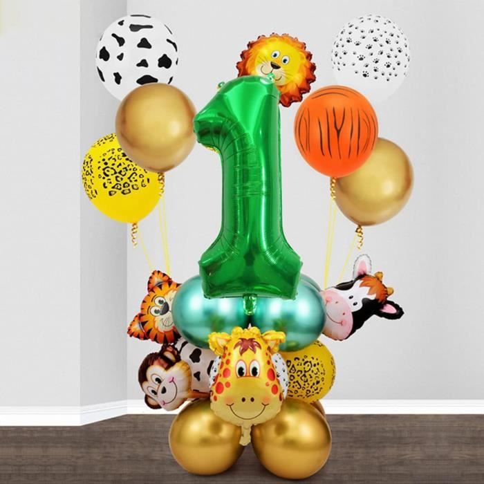 Ensemble Bébé Garçon 1-2 Ans Thème Safari - Sweat + Pantalon Jungle Animaux Pour Anniversaire