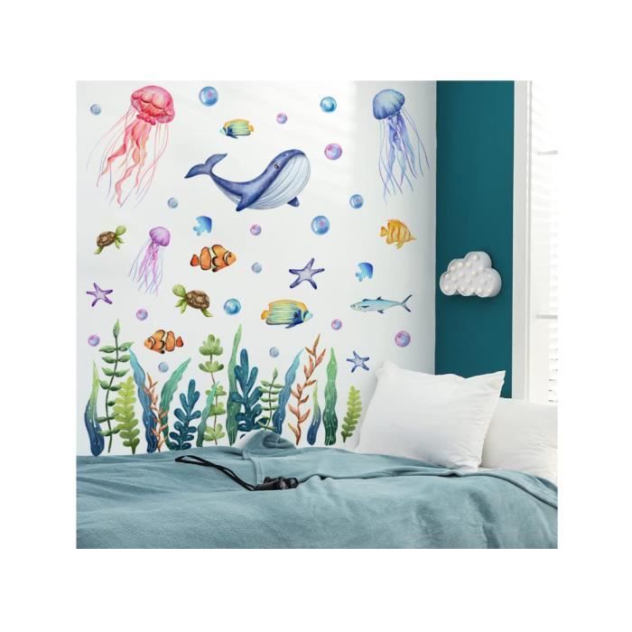 Stickers Muraux - Animaux Marins - PVC Auto-adhésif - Décoration Enfant - Imperméable