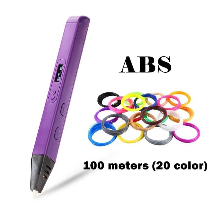 Kit Stylo 3D CHZIMADE - 10 Couleurs Filament + Tapis Silicone + 40 Modèles - Enfants Débutants