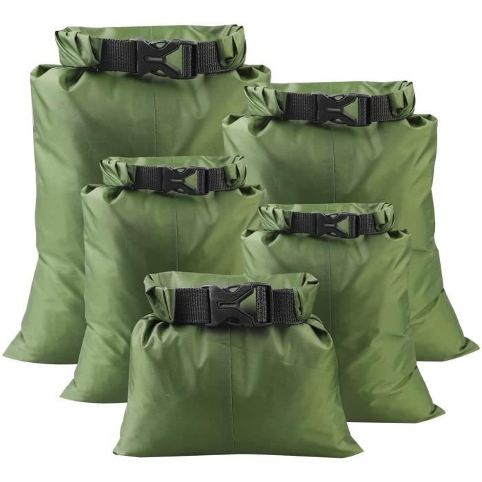 5Pcs Vert Waterproof Sac Etanches Sacs Imperméables Sac Sec Pochette Sac De Plongée Pour Activités de Plein Air et Sports Nautiques