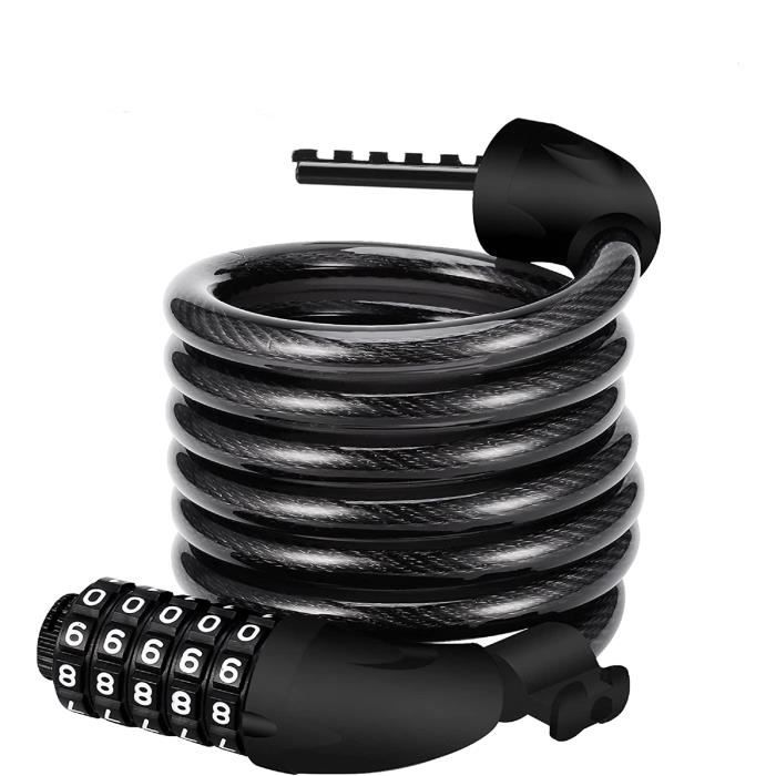 Lntyq Antivol Velo,Cadenas de velos Long 120cm x 12mm,Câble Antivol
