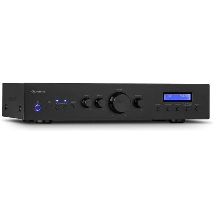 Amplificateur HiFi stéréo - Auna - 4x100W RMS DAB+ BT - Bluetooth intégré -  noir - Cdiscount TV Son Photo