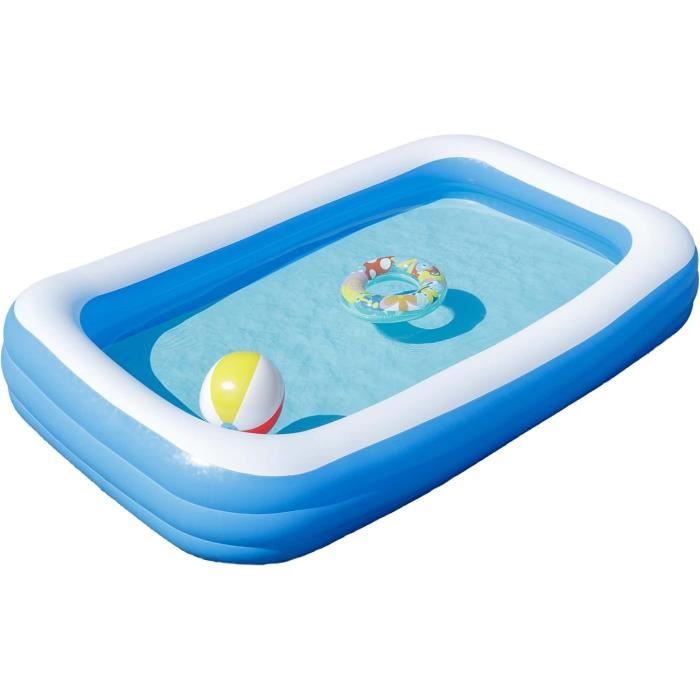 Ergocar Piscine d'été ombragée La piscine gonflable extérieure dispose d'un toboggan intégré. Piscine hors sol pour enfants et adultes. Divertissement familial Piscine de loisir Piscine bleue
