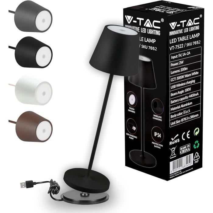 Lampe De Table LED Tactile – Dimmable – Sans Fil – Rechargeable – Portable – Idée Déco Moderne – USB