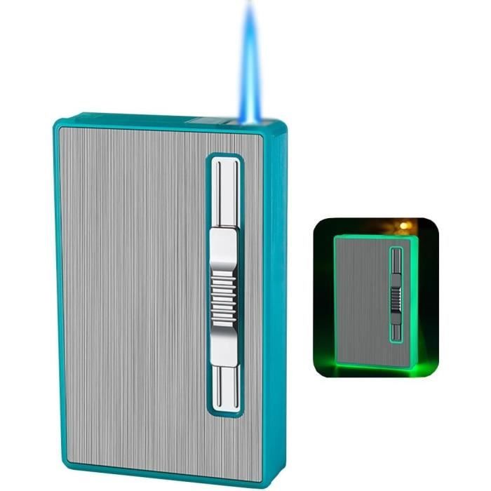 Briquet Design Rétro VIPAVA – Flamme Bleue Torche Butane, Transparent Lumineux, Coupe-Vent Puissant (Lot 2 Pièces – Butane Non Inclus)