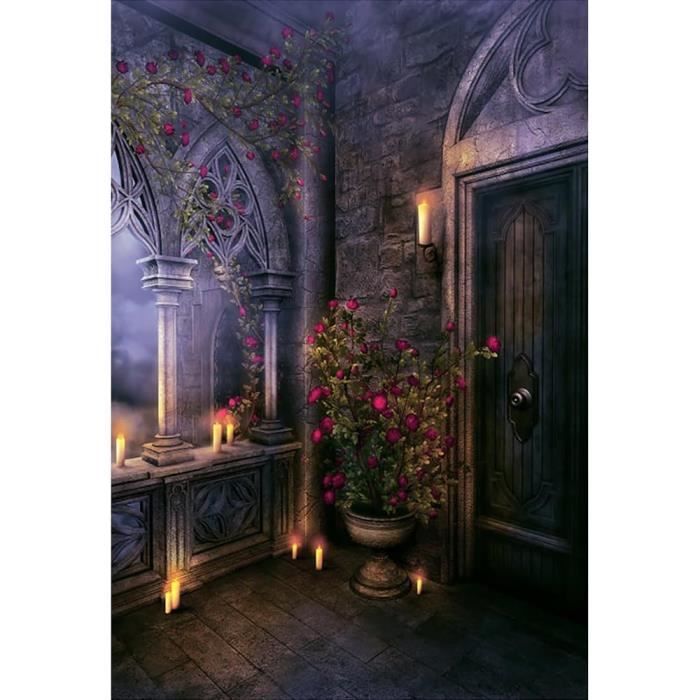 Toile De Fond Château Médiéval Bleu – 215x150 Cm, Motif Chevalier Et Mur De Pierre – Parfaite Pour Anniversaires, Photos, Fêtes à Thème