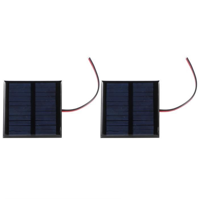 Lot De 2 Panneaux Solaires Polysilicium 0.6W 5V – Dimensions 80x55 Mm – Pour Petits Appareils, éclairage, Projets DIY