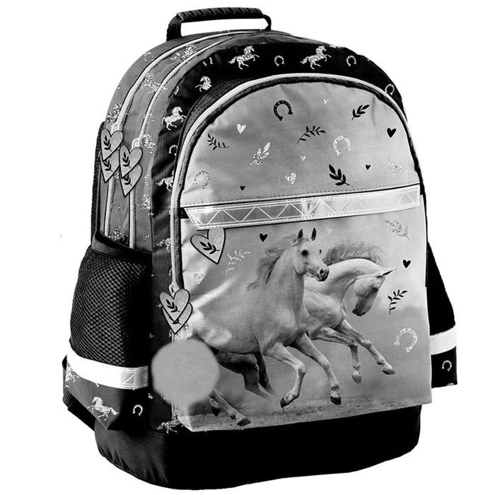 Sac à dos Cheval Noir et Blanc 41 CM - 2 Cpt