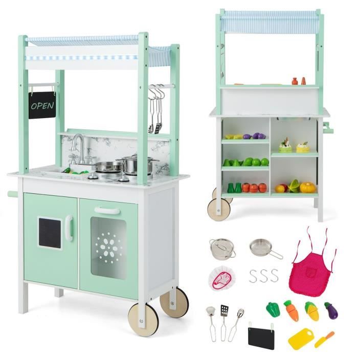 Cuisine Enfants DREAMADE Avec 67 Accessoires, Sons & Lumières - Évier Circulation Eau, Jeu Éducatif 3+ Ans Orange