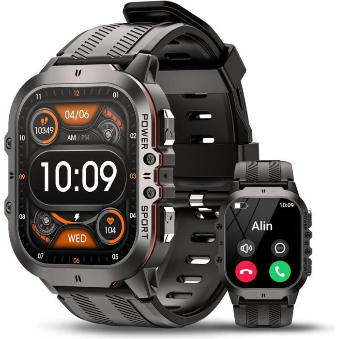 Montre Connectée Homme Livywatch - Noir - Boîtier Métal 41mm - Silicone - Modèle 26