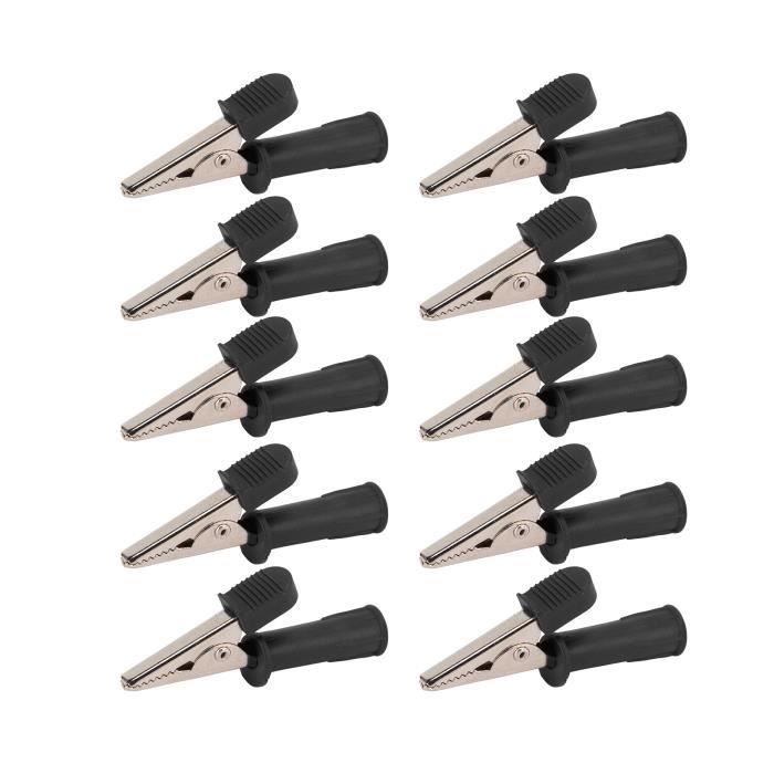 12 Pinces Crocodiles Isolées 4 Couleurs - Compatibles Fiches Banane 2mm - Pour Tests électriques, Bricolage, électronique