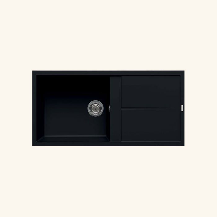 Evier granit noir Luisina MAESTOSO 1 grand bac 1 égouttoir 500x1000 Evier granit noir Luisina MAESTOSO 1 grand bac 1 égouttoir 500x1000