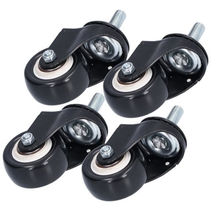 Roulettes robustes de 10,2 cm pivotantes avec tige filetée M12 pour chariot