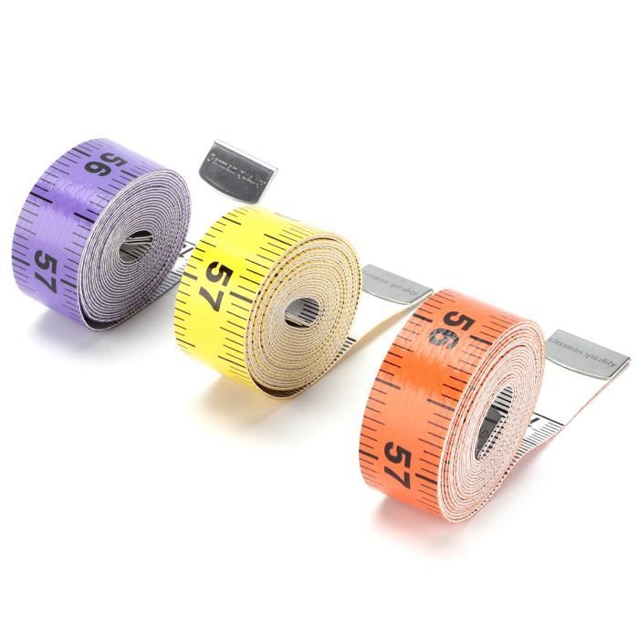 2 Rubans à Mesurer De Couture - 1.5 Mètres, Noir Avec Texte Blanc - PVC Et Fibre De Verre - 11