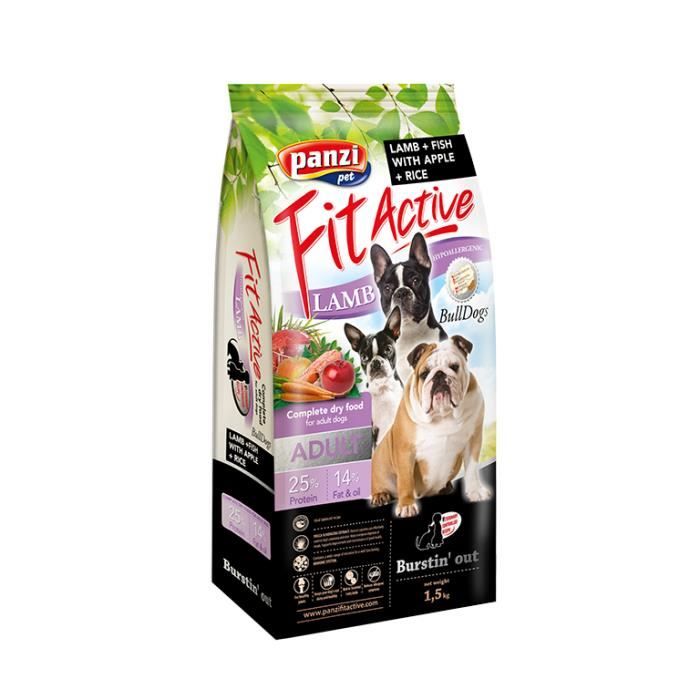 Panzi FitActive - Bulldogs - Croquette pour chien adulte - 1.5kg
