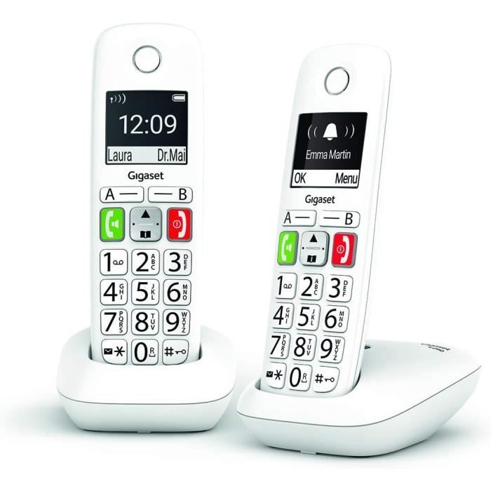Telefono Cordless Siemens Gigaset E290 - Bianco, Vivavoce, Tasti Grandi, 1 Portatile
