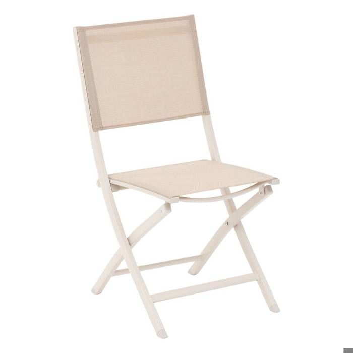 Lot de 4 chaises de jardin pliantes Essentia lin & argile