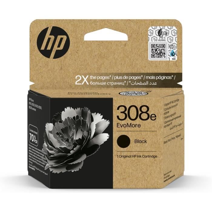 Cartouche d’encre HP 308e authentique Noir EvoMore (7FP22UE) pour HP Envy 6110 6120 6130 6520 6530