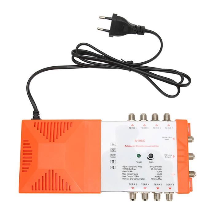 Répartiteur De Distribution 12 Voies Professionnel - Amplificateur Signal SAT/TERR, Filtre LTE, Indicateur LED