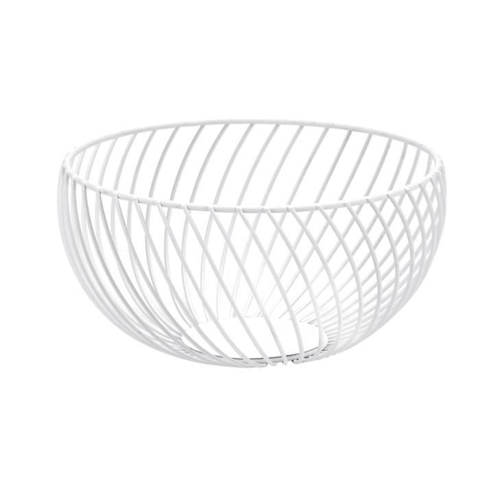 Corbeille à Fruits En Métal Blanc - Panier Creux Pour Égouttage - Décoration Pratique Pour Cuisine Ou Restaurant