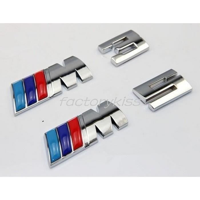 3D Metal Grill Badge Autocollants Emblème Sline S-ling Logo pour BMW M3 Rouge / Bleu WFR