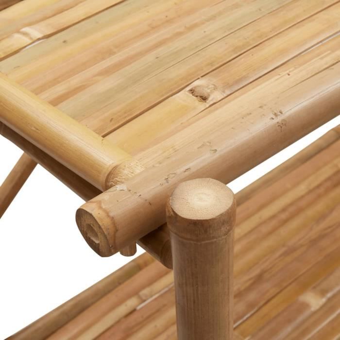 Étagère à 3 niveaux - MOTHINESSTO - 100x40x90 cm - Bambou - Capacité de 90 kg - Assemblage requis