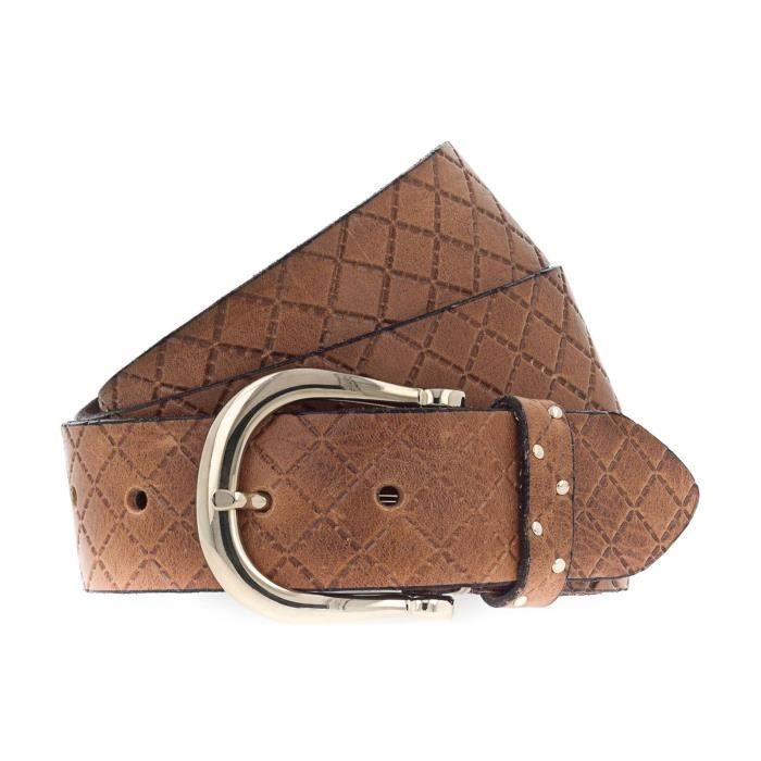 LLOYD Cintura Sottile Uomo | Vera Pelle Cognac | Larghezza 3,5 Cm | Accorciabile - 3
