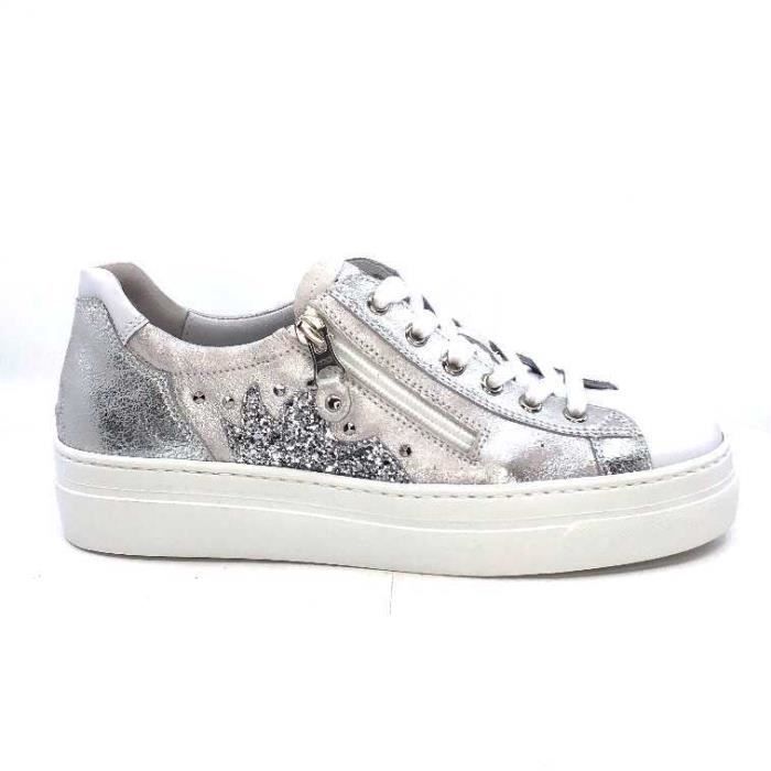 Basket - Nero Giardini - Nero Giardini 10660 Cuir Blanc Argent - 40 - Skipper  bianco - Luxury silver Argent - Cdiscount Chaussures