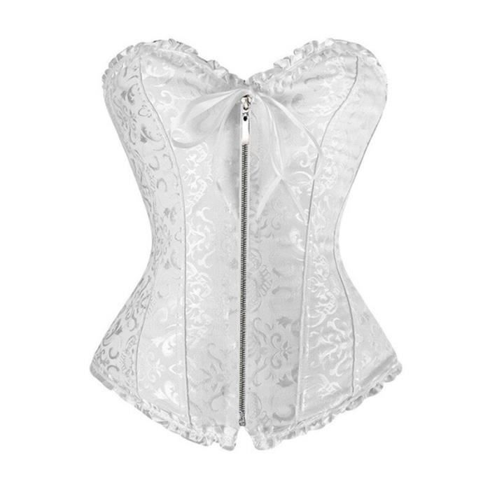Corset sous robe de mariée sale