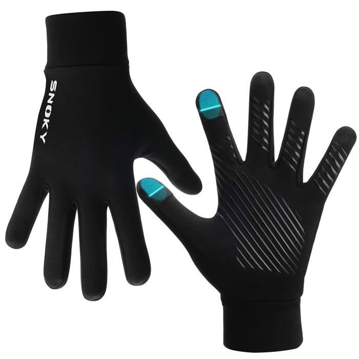 gants de course pour hommes et femmes VBIGER Gants de cyclisme chauds avec écran tactile antidérapant Bleu Medium