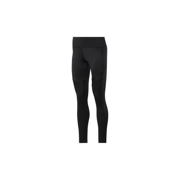 Pantalon de sport Reebok Wor Mesh Tight Noir - Femme/Adulte - Fitness - Respirant - Running