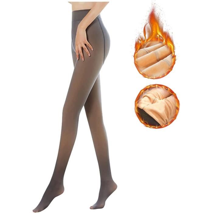 Collant Chaud Femme Hiver Extensibles Translucide Epais Polaire Opaque  Leggings Taille Haute Thermique [300g,Noir Pied Plein] Noir - Cdiscount  Chaussures