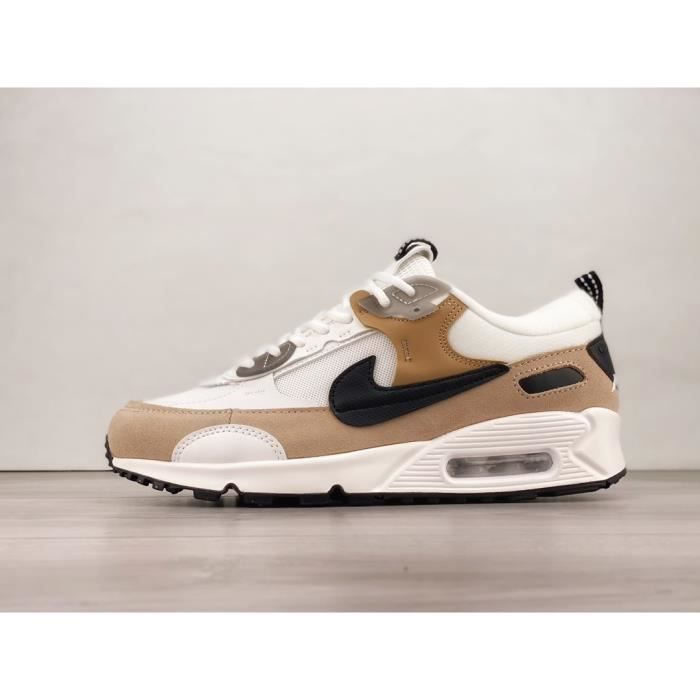 Baskets NIKE Max 90 blanches et marron pour homme et femme DM9922