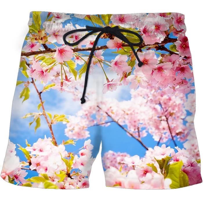 Imprimé Crâne Short En Coton Pour Hommes Short Hawaïen Short De Plage Cordon De Serrage Taille Elastique Confort Respirant Court Vacances En Plein P17152659