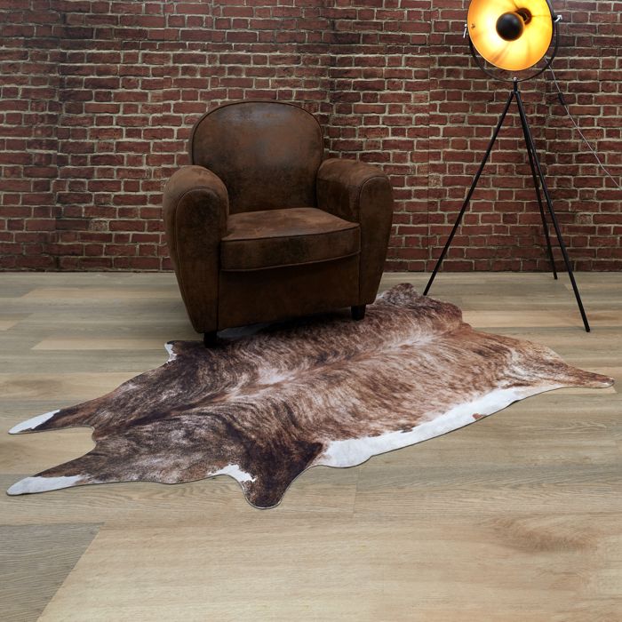 Tapis - HOME DECO FACTORY - Imitation Peau de Vache - Marron