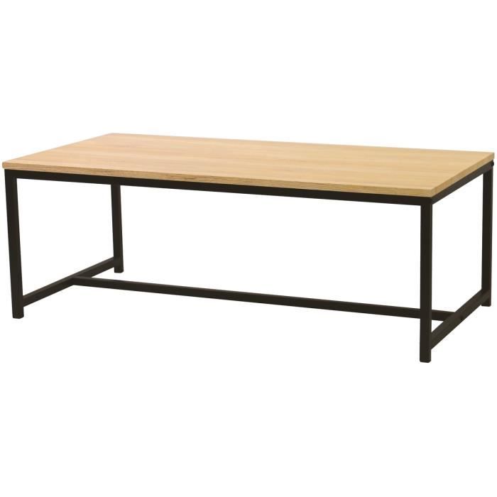 Table Basse De Salon Etagere Rangement Style Loft 100 X 50 X H36cm