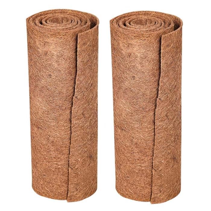 2pcs Tapis de fibres de noix de coco tapis de reptiles Premium Naturel pour Lézard Snake Chamelon Literty Linkny Lapin Tapis (Brown)