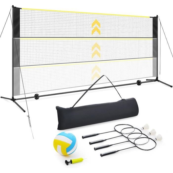 Filet De Badminton COSTWAY 420x155cm - Hauteur Réglable, Sac Transport | Pour Tennis, Volley