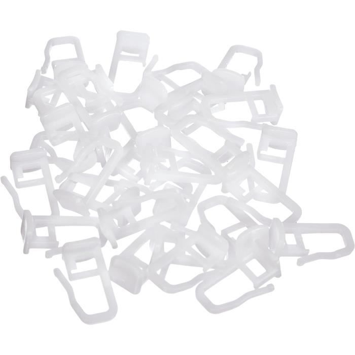 Lot De 120 Crochets à Rideaux à Clipser - Universels, Transparents, Pour Anneaux 4 à 6 Mm