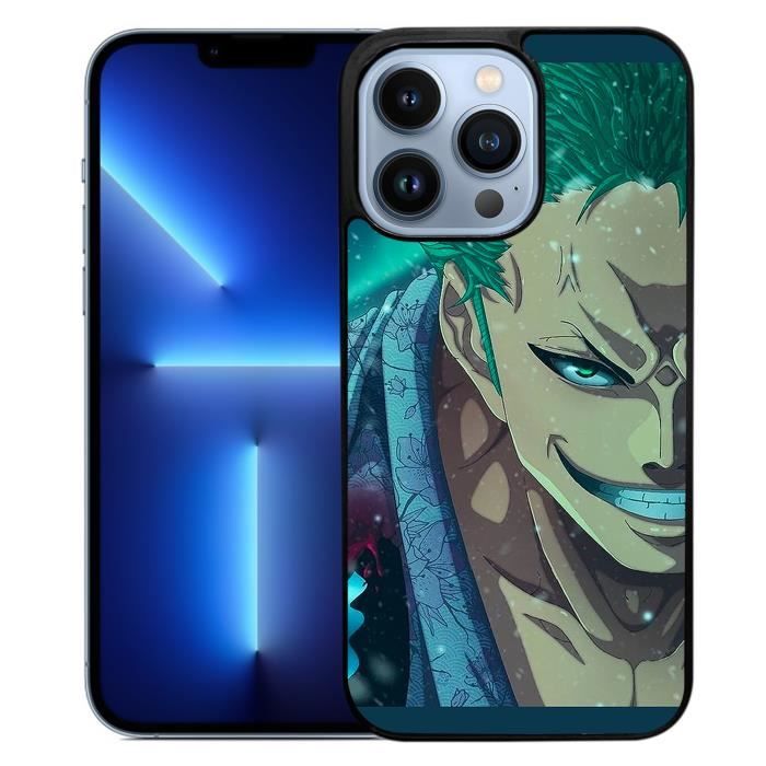 Xinjunfc Roronoa Zoro Coque pour iPhone 15 ProMax avec effet anti-traces de doigts et protection anti-chocs, superbe visuel, prise en main confortable et style anime créatif