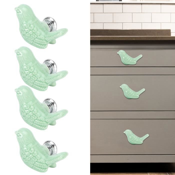 12 Boutons De Meuble Céramique Enfants - Petit Ours Blanc & Animaux Mignons, Poignées Tiroir Chambre Bébé