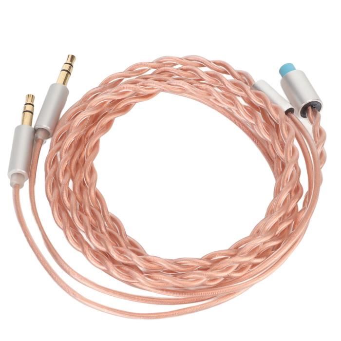 Câble De Casque Audio Orivin 2 Broches 0.78mm - Cuivre Sans Oxygène Blindé, Fiche Coudée Or, 1.2m, Améliore La Qualité Sonore