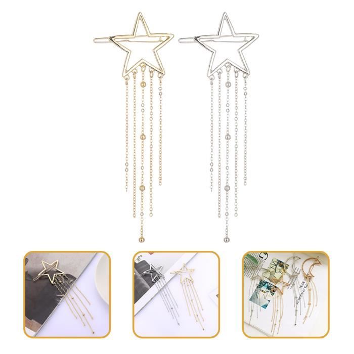 Lot De 7 Pinces étoiles Célestes Dorées - Accessoires Cheveux Métal Doré