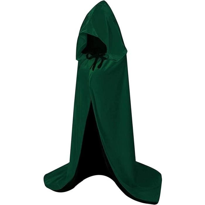 Cape à Capuche Pour Enfant – Déguisement Halloween Médiéval (vampire, Sorcière) – Tissu Doux, Double Couche, Longueur Au Sol