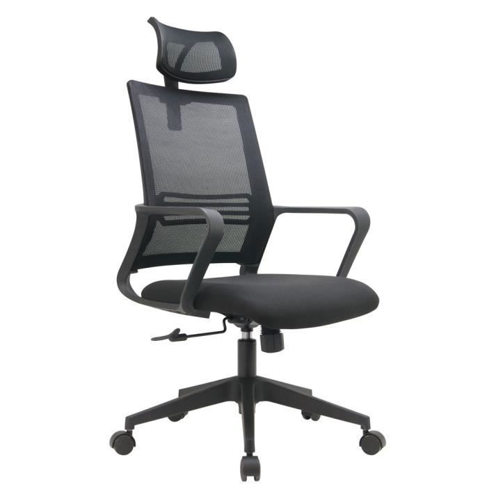 Fauteuil de bureau Ergonomique - WAYTEX - VEGA Basculant - Soutien Lombaire - Appui-tête - Accoudoirs
