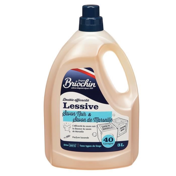 BRIOCHIN Lessive Savon Noir & Savon de Marseille - 40 Lavages - 3 L ...