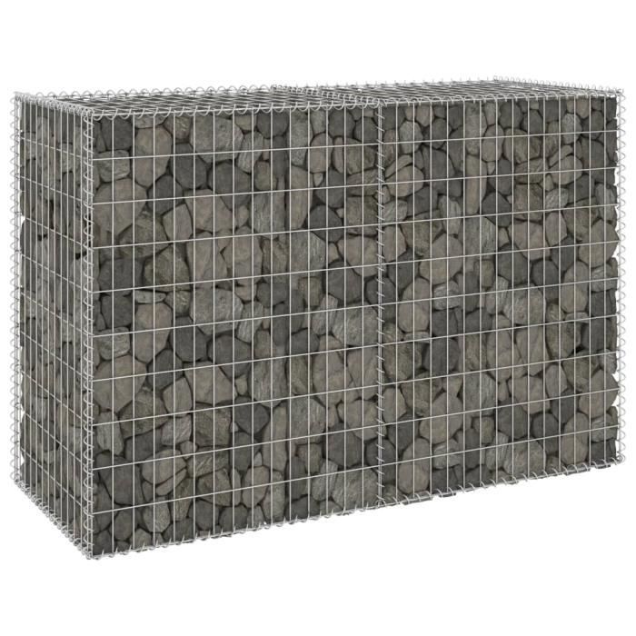 Mur à Gabion Avec Couvercles - ZJCHAO - Acier Galvanisé 80x20x100 Cm